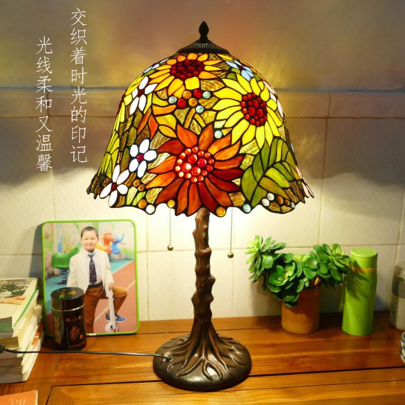 新款欧式卧室床i头客厅书房婚房艺术田园复古节能灯按钮控制台灯