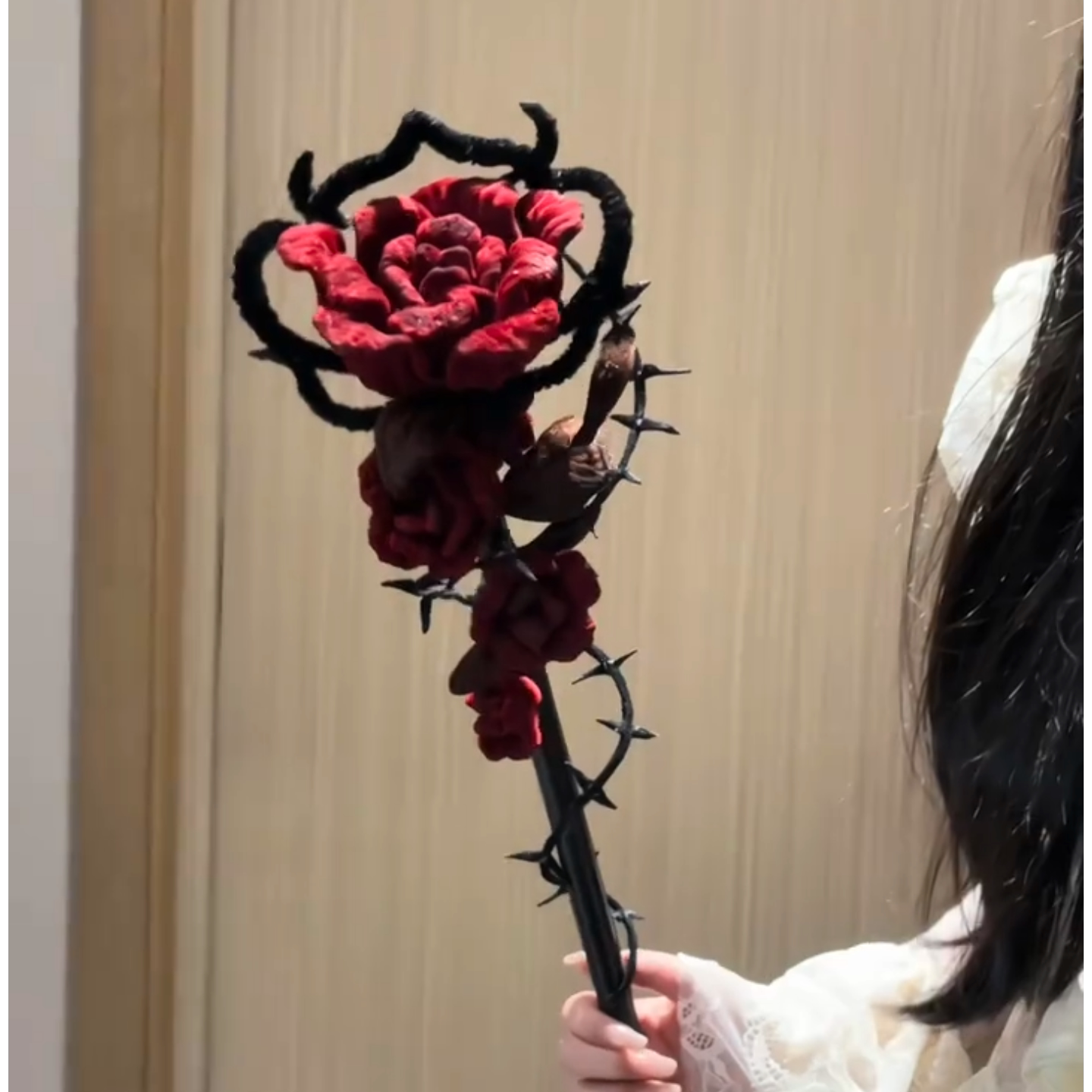荆棘玫瑰手杖创意扭扭棒diy材