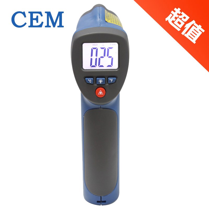 CEM华盛昌DT-880H工业高精度非接触测温枪激光红外线测温仪手持式
