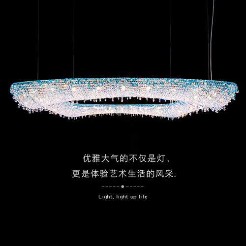 意式J别墅客厅施华洛世奇水晶钻石大吊灯酒店餐厅K工程定制灯具