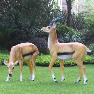 仿真动物发光藏羚羊摆件景观工艺品花园林庭院户外装饰玻璃钢雕塑