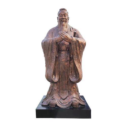 玻璃钢人物雕塑大型仿铜名人像落地摆件铸铜仿真古人孔子全身雕像