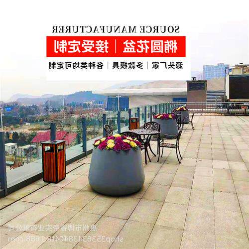 玻璃钢花盆商场椭圆花盆酒店落地花器户外玻璃钢花钵美陈花盆欧式