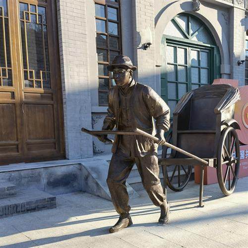 铸铜公园小品人物雕塑商业街早点摊步行街擦鞋匠黄包车夫人物雕塑,基础建材,砂岩雕刻,淘宝优惠券,粉丝福利购,淘宝优惠卷