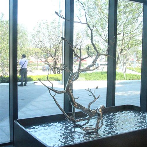 不锈钢锻造树雕塑摆件酒店样板房茶楼餐厅咖啡厅KTV艺术树枝造型