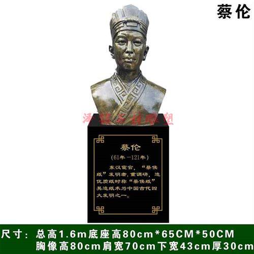 古代造纸流程文化雕塑竹子造纸术仿铜摆件毕昇蔡伦人物雕像摆件