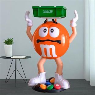 卡通m豆人玻璃钢雕塑客厅电视柜商场店铺橱窗装饰发光网红摆件