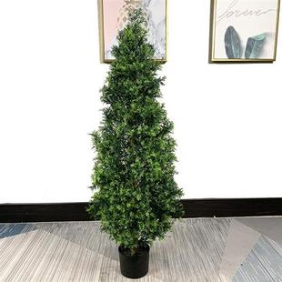 北欧仿真柏树酒店家居装饰景观盆栽小树假松柏树圣诞树装饰仿真树