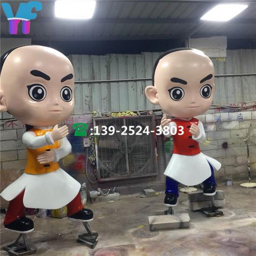 玻璃钢打太极卡通雕塑咏春形象卡通雕塑黄飞鸿卡通雕塑功夫
