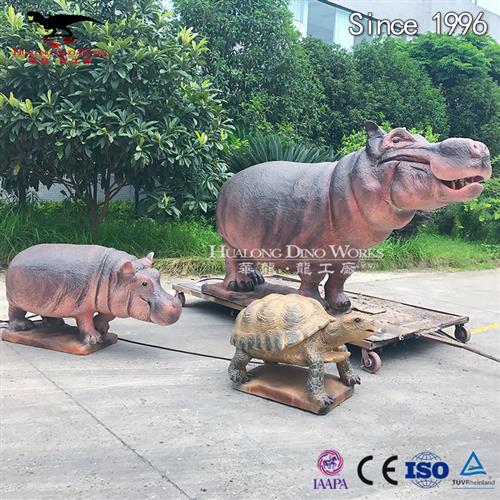 动物园大型仿真硅胶电动河马模型自贡源头厂家可来图定制批量生产