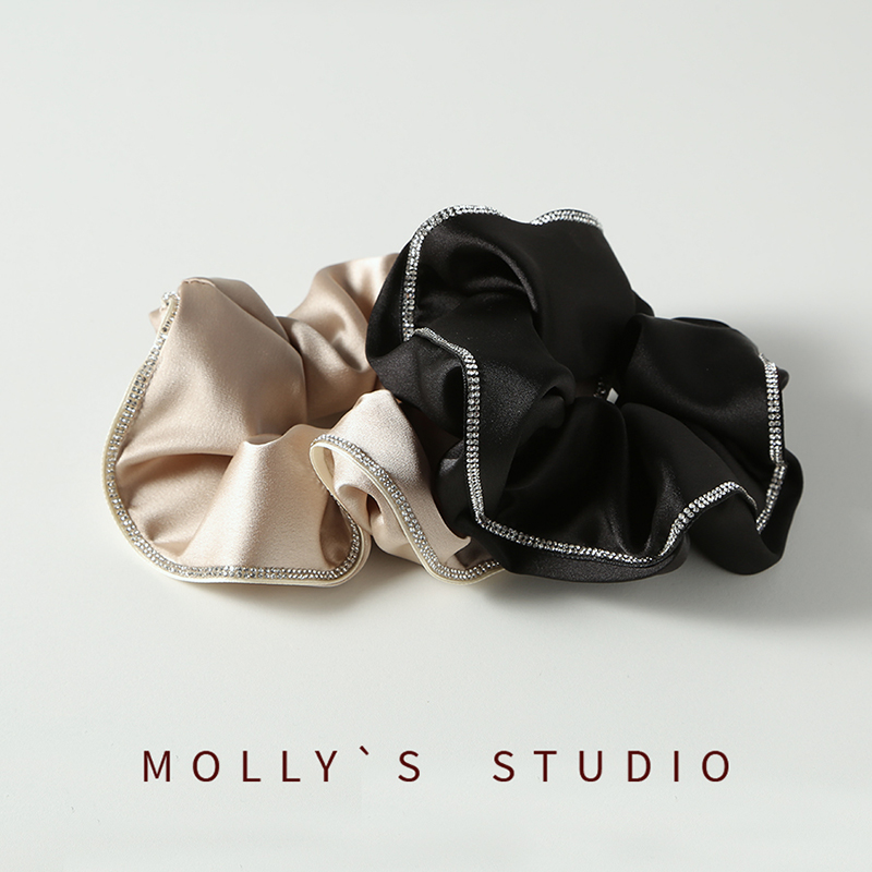 2024新款韩版边钻富贵缎面大肠圈高级感时尚气质发饰头饰轻奢发圈