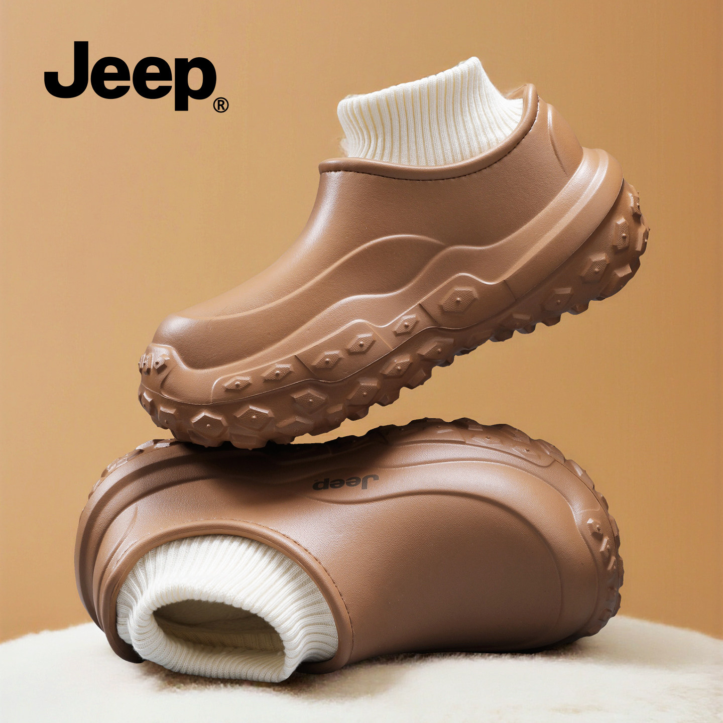 【明星同款】JEEP加绒洞洞鞋女款