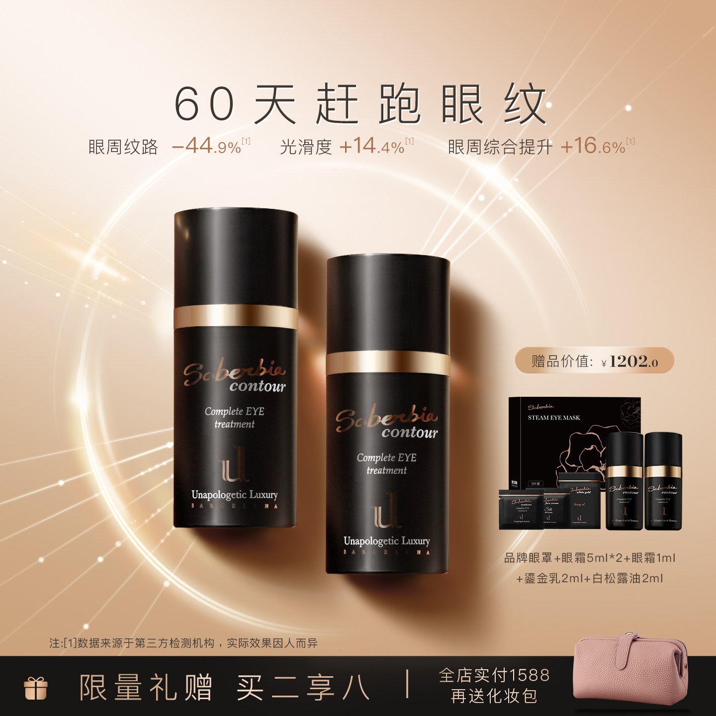 soberbia索泊伊多肽大眼精华霜黑眼圈保湿抗皱紧致淡化细纹眼霜