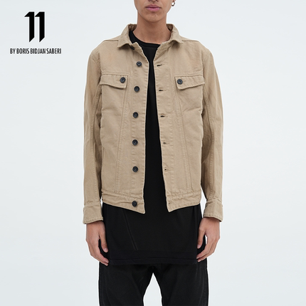 11 BY BBS J1 F-1407 SS19 卡其色刺绣牛仔夹克