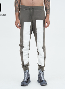 11 BY BBS P3 F-1201 AW14 纯棉绿色LOGO运动裤