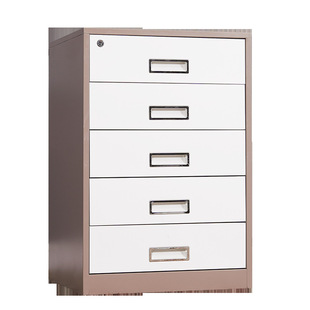 偕行带锁抽屉斗办公文件矮柜铁皮多层储物小桌边资料收纳柜子加厚