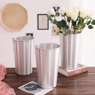 韩式铝制养花桶插花桶酒店商场花店花艺培训时尚摆件醒花铝桶