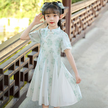 汉元素服女童连衣裙夏季复古公主裙新中式国风今年流行的漂亮裙子