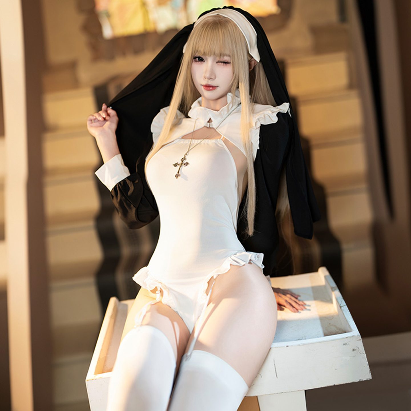 高级感修女服连体衣cosplay套装