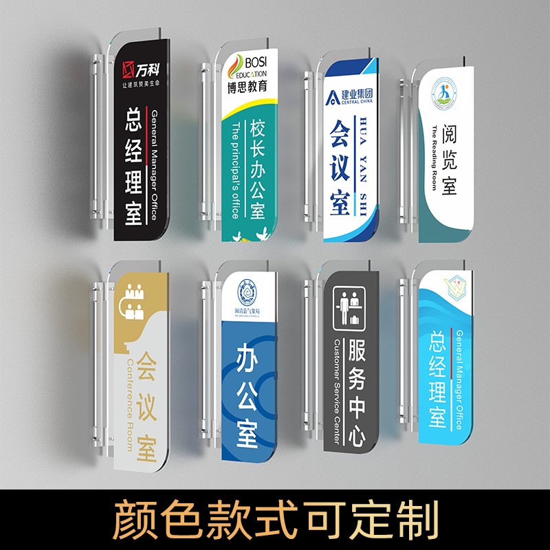 双面侧装公司办公室门牌总经理室会议室科室牌亚克力侧挂部门指示