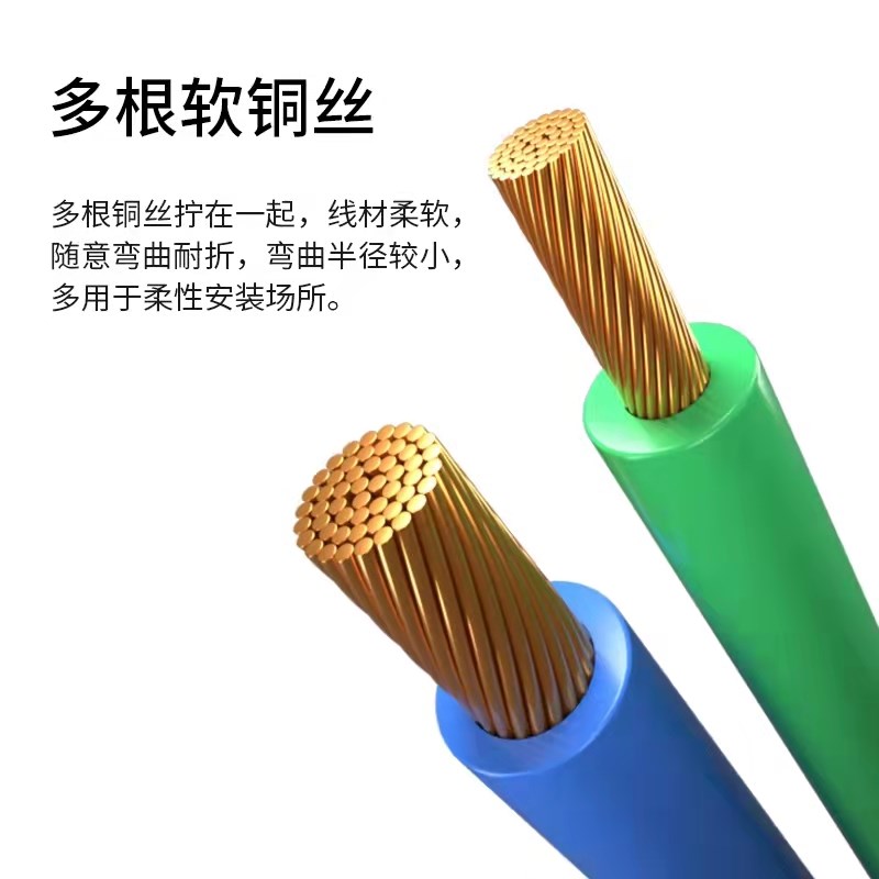 RV电线0.30.50.75平方信号线软电缆单芯O多股铜芯电子线铜线阻燃