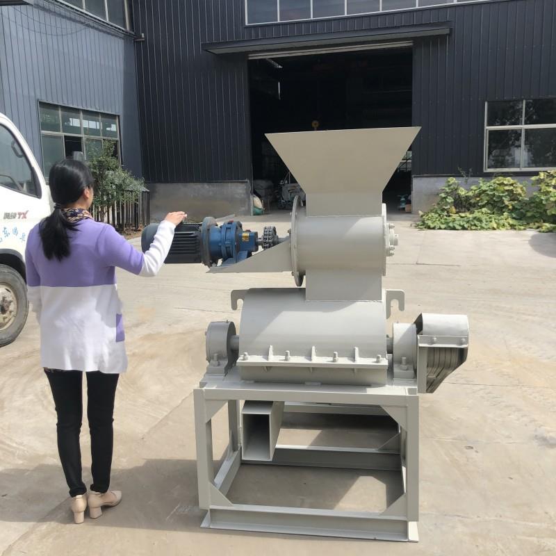 搅齿进料半湿物料粉碎机 牛粪有机肥打散机 中药渣不锈钢破碎设备