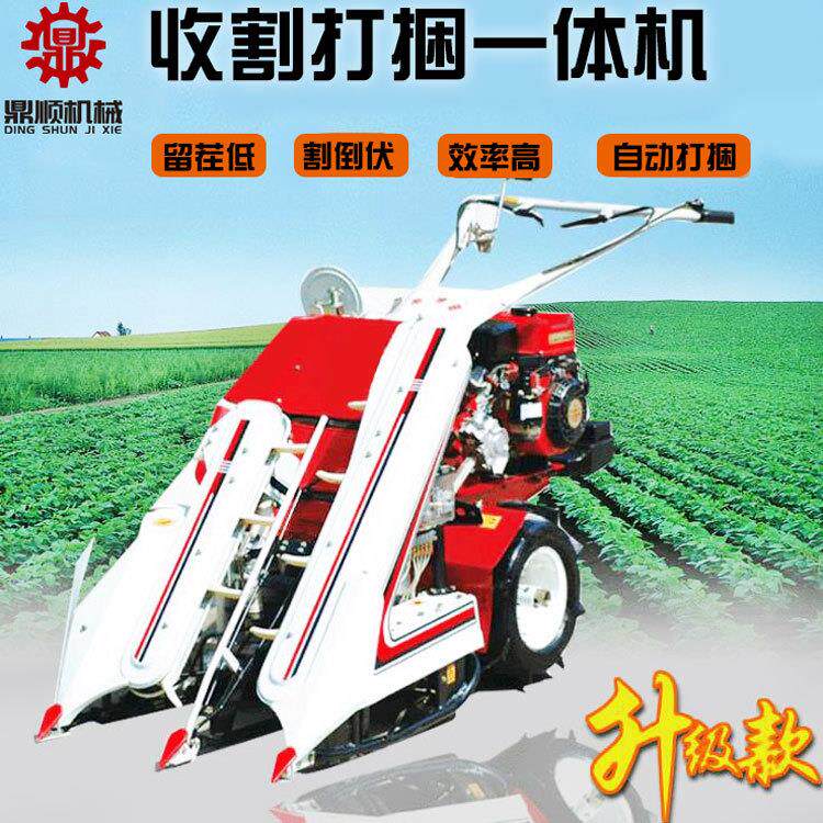 荆芥青稞燕麦收割打捆一体机出口农用汽柴油自走式稻麦割捆机