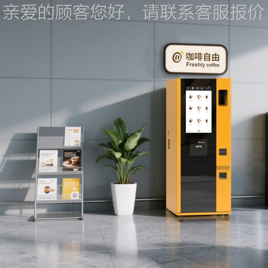 咖厂家售无人自助现磨啡NUN机解 自动落杯直落盖清洗 智能后台一