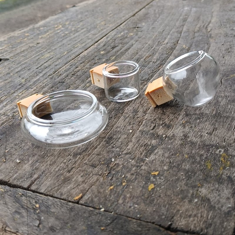 速发绣眼笼玻璃透璃水杯三件套 鸟笼用具 新型食明玻缸小型鸟食碗