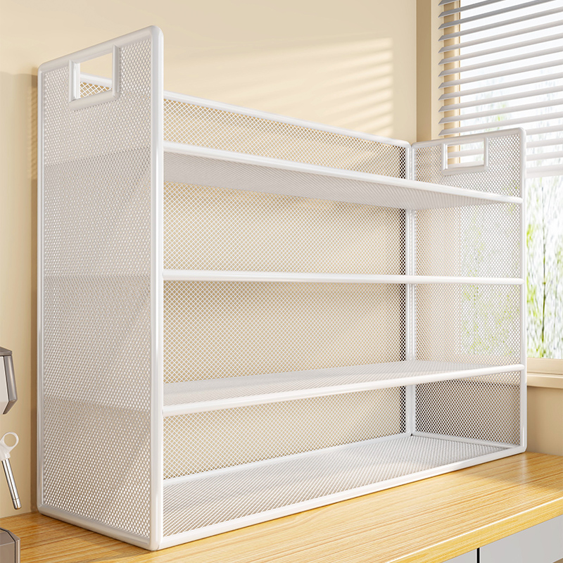 速发书架桌面置物架简易多收书桌上学生用办公室层纳架宿舍理整架