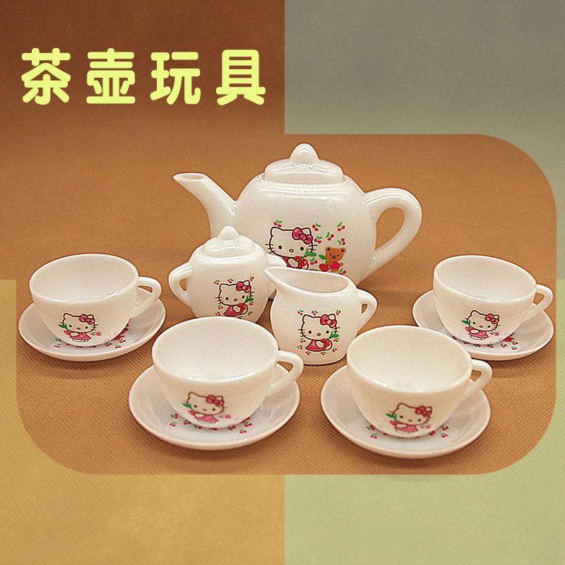 速发儿童过具茶家家装料茶壶套塑幼儿园孩子下午茶猫小猪玩具
