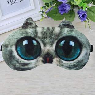 速发纯棉遮光可敷冰透可调节睡眠眼罩可爱猫咪冰袋敷气热爱护眼