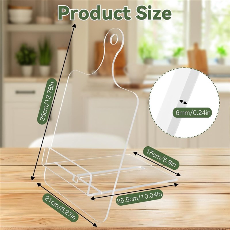 速发透明亚克力阅读架 学生馆学习书立架 厨房菜谱桌面支架