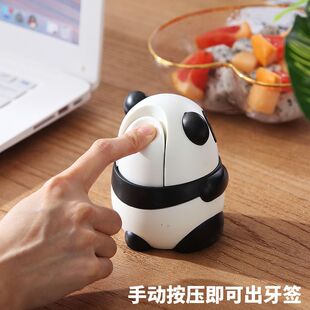 创意卡通自动牙签盒网红考拉大熊猫按压抽取式牙签筒客厅家居专用