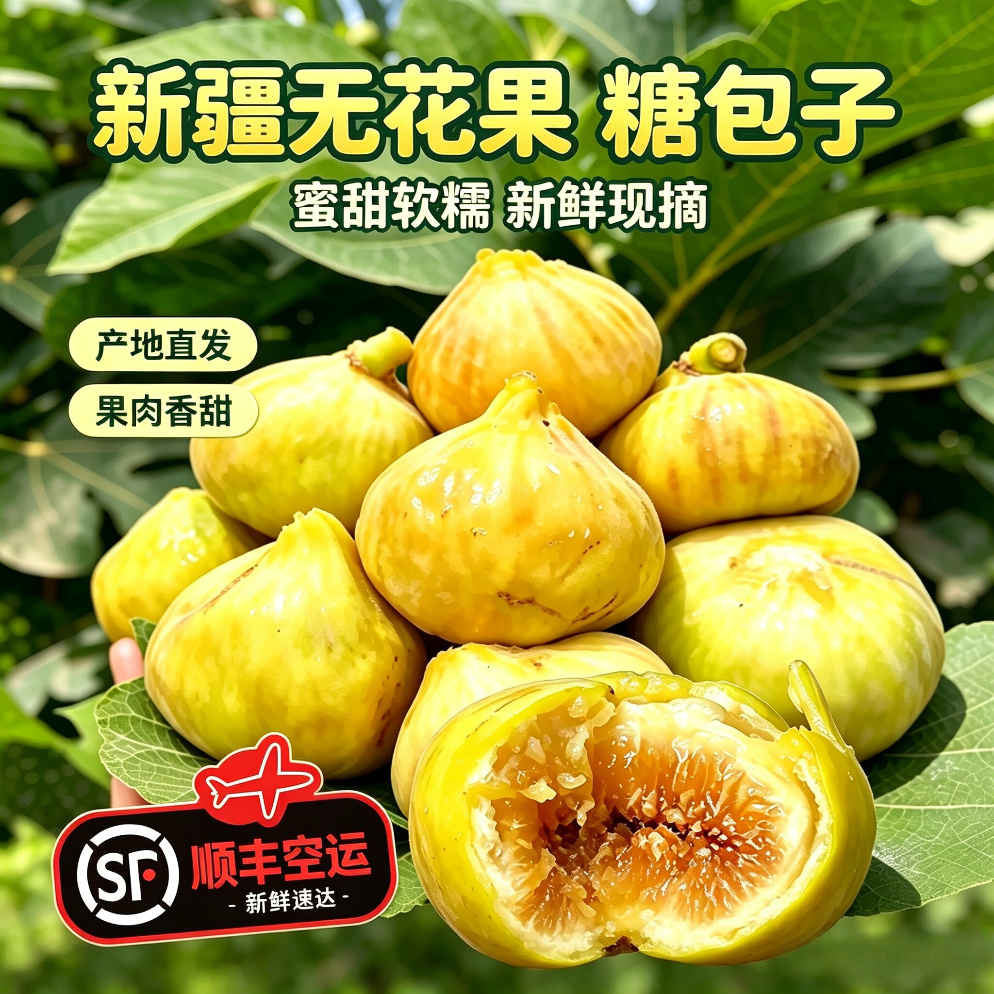 顺丰空运新疆无花果阿图什糖包子新鲜无果花孕妇水果应季黄皮送礼