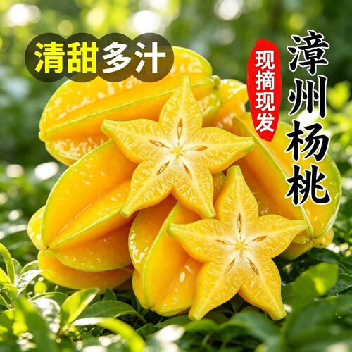 福建新鲜甜杨桃5斤新鲜 水果洋桃鲜果红龙扬桃五角星阳桃整箱包邮