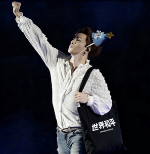 薛之谦王兽之王同款 帆布包男女斜挎薛之谦世界和平帆布包手提包