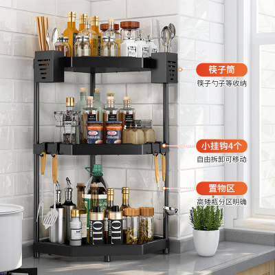 推荐Black stainless steel kitchen shelf spice rack Wall hang