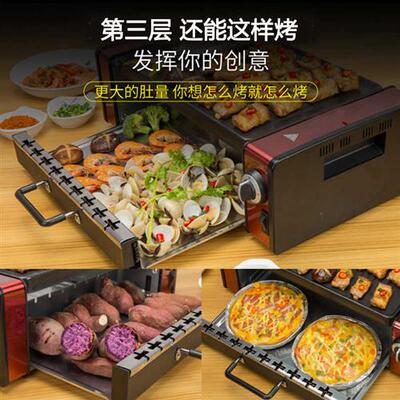 极速赫思厨自动旋转烧烤炉家用电串烧机韩式烤肉电烤盘无烟电烤箱
