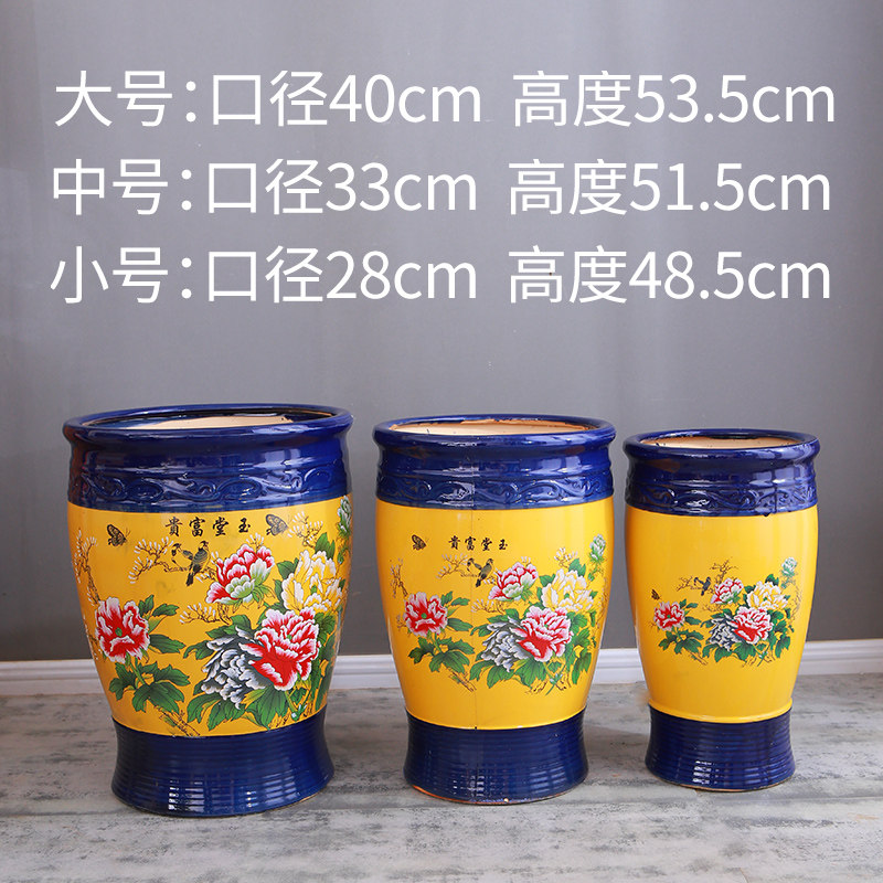 极速2023新款古典陶瓷花盆特大号玉堂富贵金钱树散尾鸭脚木室内外