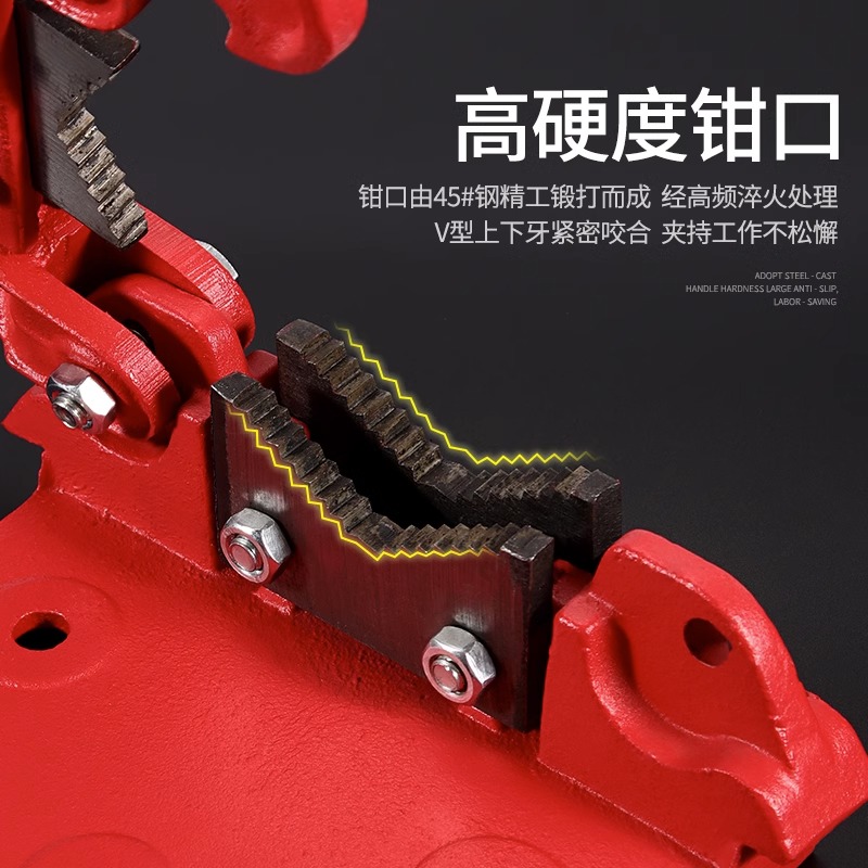 龙门钳夹管钳压力镀锌管钳台重型三角架压台虎钳割丝管子钳具台钳