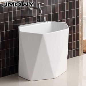 吉牧欧洗拖把池拖把槽地盆家用陶瓷大号菱形墩布池小号阳台拖布池