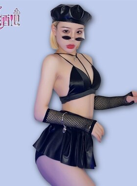 黑色JAZZ女装爵士舞蹈DS演出服套装黑色性感酒吧GOGO领舞跳舞衣服