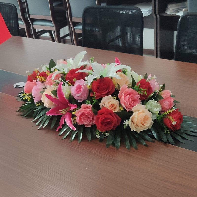 好货会议桌摆花花仿真花办公室桌面摆件桌花长桌绿植装饰花演讲台