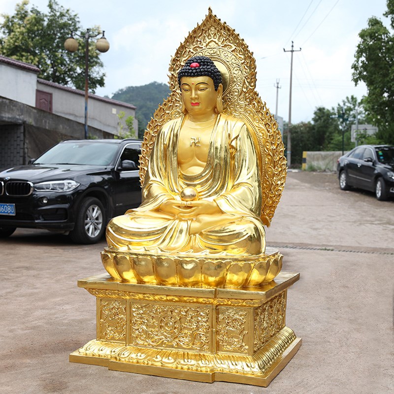 好货三宝佛 释迦牟尼 1米8阿弥陀佛药师佛 如来佛祖 树脂佛像摆件
