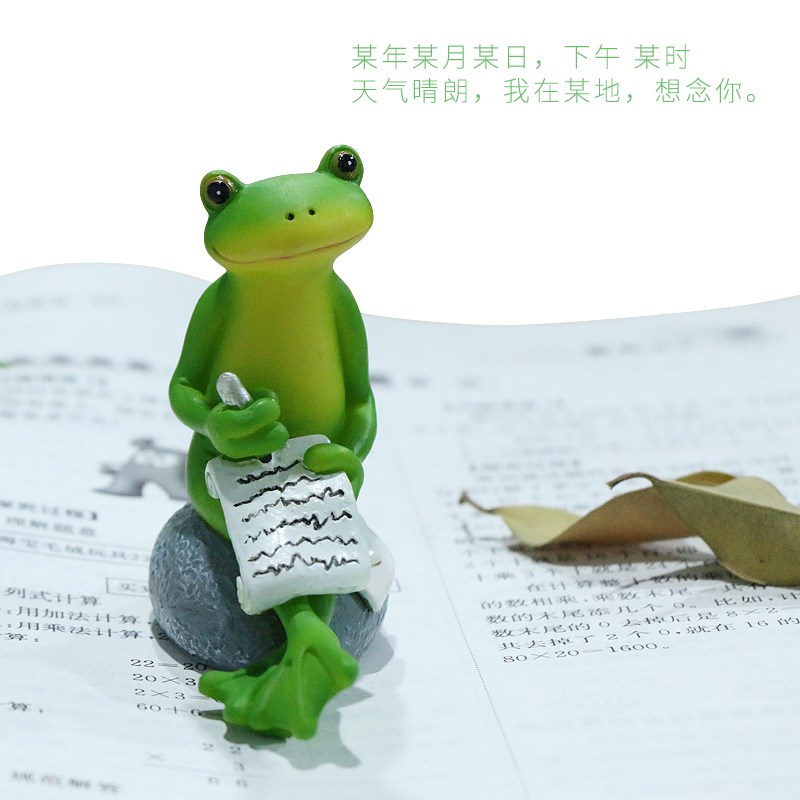 好货创意拟人可爱青蛙摆件减压系办公桌面摆件花盆装饰送女生生日