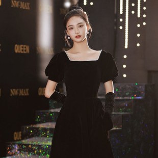 宴会合唱晚礼服2025新款音乐生艺考礼服赫本风主持人礼服钢琴