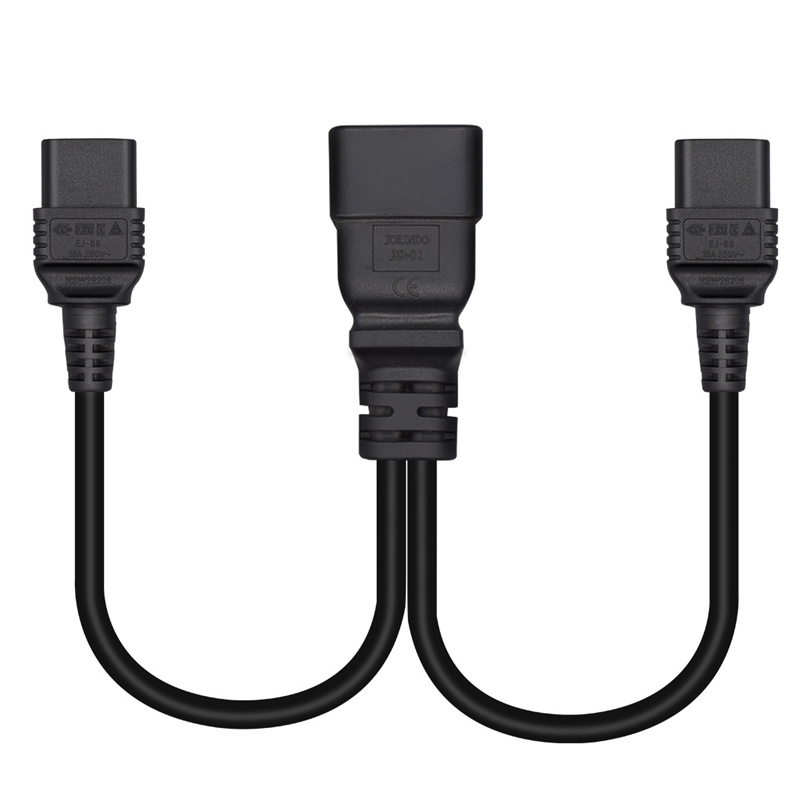 品字三横公头C20转双品字三横母头C19电源线16A品字公转双品字母