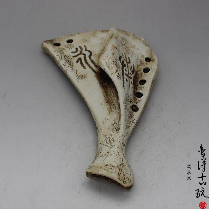 极速古玩收藏仿古做旧骨雕精美甲骨文龟壳文摆件工艺品骨头树脂摆