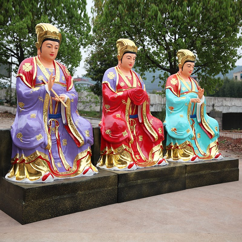 好货寺庙2米2三霄娘娘树脂玻璃钢佛像神像送子奶奶眼光娘娘泰山奶